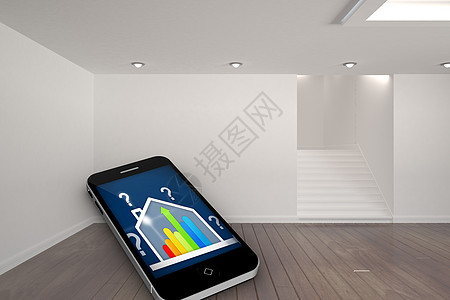 智能手机屏幕上的Ber评级站综合图像计算机绘图灰色设备房子评级楼梯媒体能效脚步图片