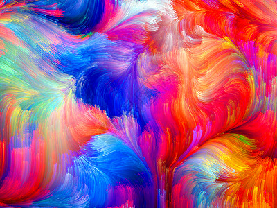 色彩多彩的动作笔触设计帆布色迹渲染装饰品想像力运动旋转创造力图片