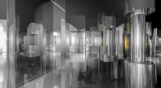 3D商务室 大厅大楼 有灯光和反射图片