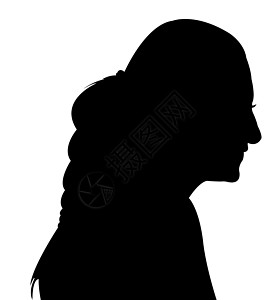 妇女头环光向矢量小马女孩包子马尾辫尾巴头发女士女性插图黑色图片