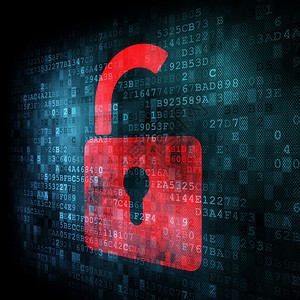 安全概念 锁在数字屏幕上软件警卫数据攻击钥匙互联网网络犯罪代码保障图片
