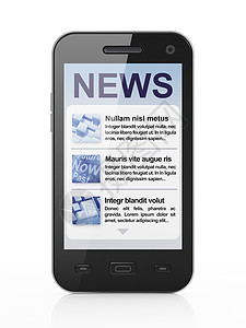 黑色智能手机智能手机屏幕的数字新闻商务展示插图记事本通讯企业工具报纸电脑阅读背景
