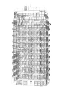 高精密的建筑结构 电线框架金属生长草图网格项目插图城市商业互联网艺术图片