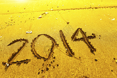 2014年沙子上的文字庆典美丽鱼眼海浪派对冲浪季节太阳天堂海洋图片