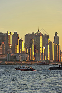 日落时 香港的天线太阳商业血管城市场景天空天际摩天大楼旅游金融图片