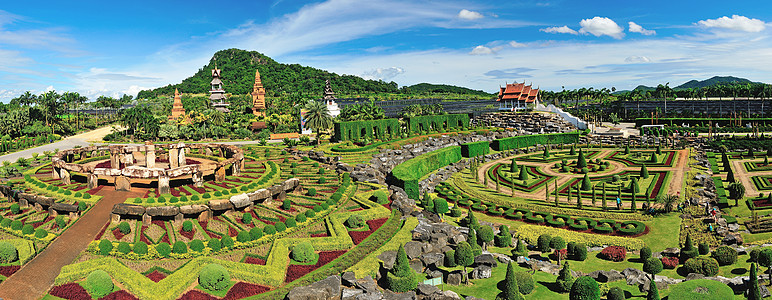 泰国帕塔亚(Pattaya)Nong Nooch花园的全景图片