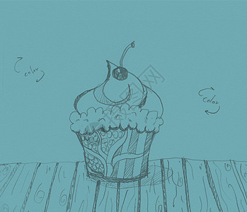 杯饼蛋糕派对糖果蓝色念日食物卡片庆典假期面包艺术图片