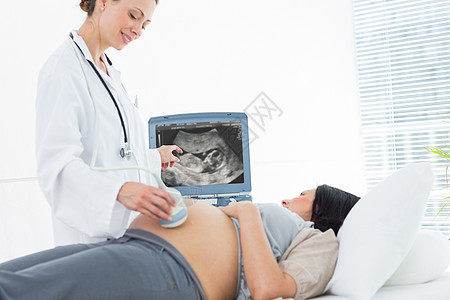 医生对孕妇做超声波检查腹部医院技术护理保健诊所考试屏幕怀孕专家图片