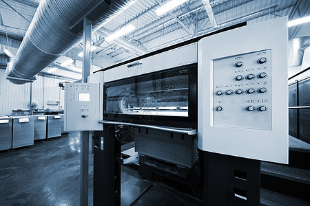 现代印刷厂塑料工程行业管道玻璃商业技术打印机报纸蓝色图片