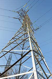 高压电压电线力量天空传播网格技术电缆工业金属活力线条图片