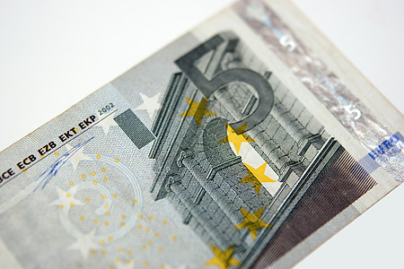 五欧元财富货币纸币背景图片