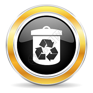 循环回收图标插图圆圈生物生物学按钮黑色垃圾全球生态环境图片