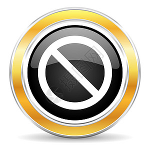 拒绝访问图标插图网络障碍禁令安全黑色圆圈入口锁定成员图片
