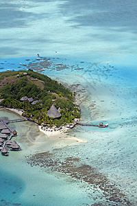 波拉波拉岛空气浮标海岸酒店蓝色结晶天线海景海滩地标别墅假期背景