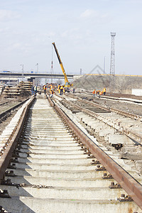 铁路运输旅行铁轨小路货物基础设施场景碎石车站天空图片