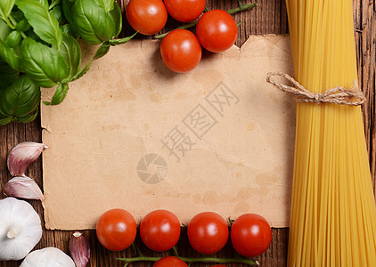 食物背景木头香料菜单草本植物蔬菜美食框架桌子面条卡片图片