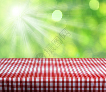 空表格晴天展示桌布公园背景树叶小册子餐巾海报纺织品图片