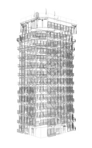 高精密的建筑结构 电线框架项目插图绘画网络商业纬度草图市中心打印公司图片