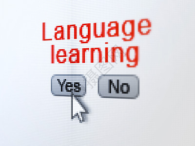 教育概念 数字计算机屏幕上的语言学习(电子计算机屏幕)图片
