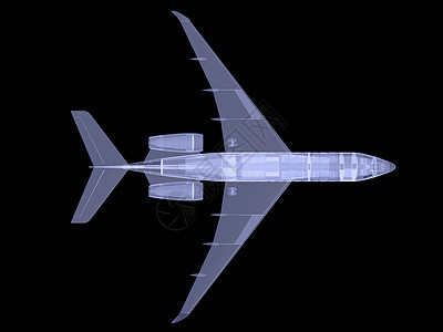 带有内部设备的飞机 X光图像空气乘客速度蓝色天际天空旅行衬垫客机运输图片