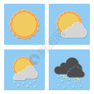 以木炭纸为面糊绘制天气图太阳蓝色软垫回收孩子天空组织粉笔标签季节图片
