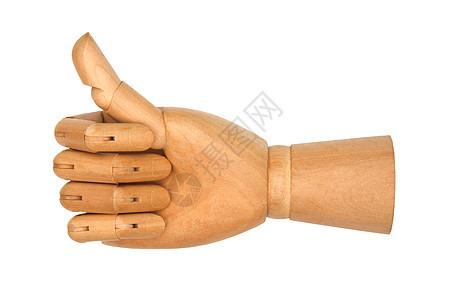 在白色背景上孤立的木手手指拳头商业木头身体框架地球商务机器人艺术图片