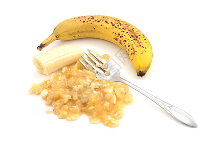 带叉子和纯水果的香蕉图片