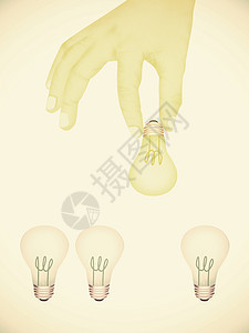 纸张纹理 手摘明灯泡的插图图片