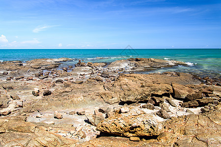 国家公园 泰尔湾Rayong阳光场景支撑海滩晴天岩石地平线风景编队边缘图片