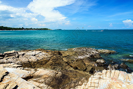 国家公园 泰尔湾Rayong风景编队晴天石头风化荒野天空支撑海岸线海滩图片
