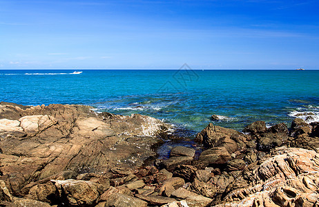 国家公园 泰尔湾Rayong荒野晴天海景热带海岸线天空海滩阳光海洋场景图片