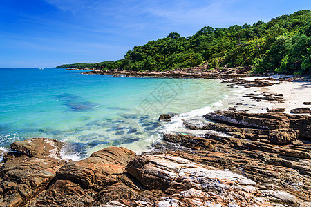 国家公园 泰尔湾Rayong海滩蓝色阳光地平线晴天海景风景海洋风化编队图片