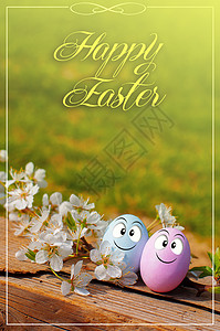 复活节快乐的一对夫妇鸡蛋传统装饰季节性庆典活动节日季节图片