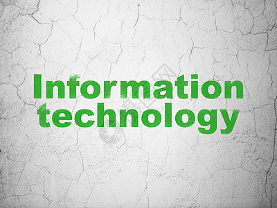 信息概念 信息技术在背景墙上水泥数据库插图程序贮存网络背景墙灰色白色绿色图片