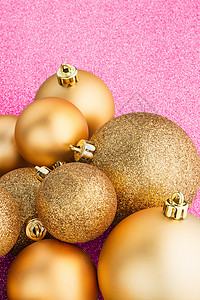 金金色圣诞球玻璃庆典丝带装饰魔法乐趣风格装饰品团体金子图片