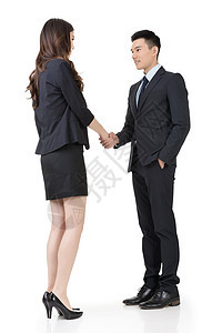男女商务人士握手握手女士生意人合伙商业男人职员商务领导团队帮助图片