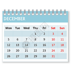 十二月的日历工作表图片