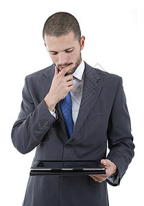 平方体手指电脑人士商务技术思维互联网平板工作男人图片