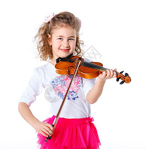 女童小小提琴家学生音乐白色学习细绳小提琴小提琴家快乐音乐家手指图片