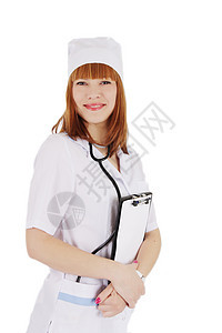 配有听诊镜和证件的女医生护士职业微笑治疗病人实验室工作专家医院手术图片