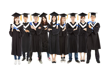所有毕业学生站立一排图片