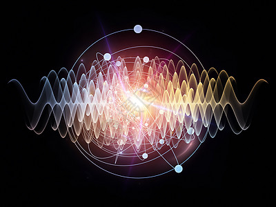 原子教育旋转研究力量虚拟现实宇宙正弦波科学量子波辐射图片