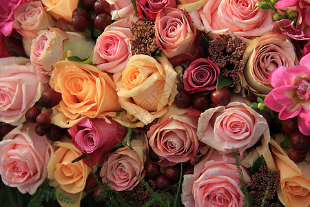 粉彩玫瑰婚礼布置花店花束植物中心花朵植物群新娘仪式植物学婚姻图片