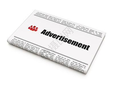 广告概念 有广告和商界人士的报纸;刊登广告图片