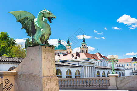龙桥 卢布尔雅那 斯洛文尼亚 欧洲怪物故事传统建筑学首都教会旅游游客雕塑历史性图片