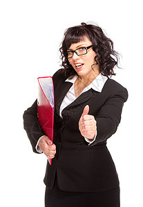 带着文件夹的快乐的高级商业妇女眼镜顾问女性教育老板讲师管理人员老年女士老师图片