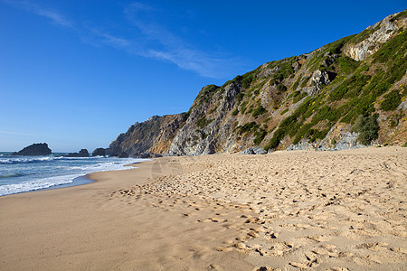 adraga 弧度悬崖海洋场景海景旅游环境海滩波浪假期海岸图片