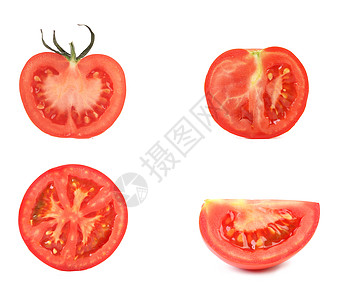 切片西红柿植物白色圆形宏观红色蔬菜食物饮食水果图片