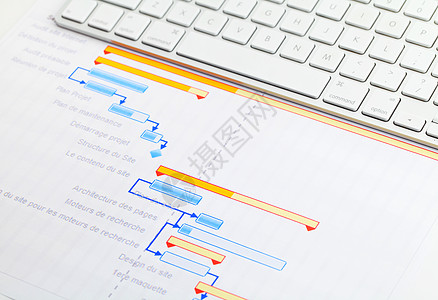 项目进展床单进步金融商业图表组织工作键盘时间流动图片