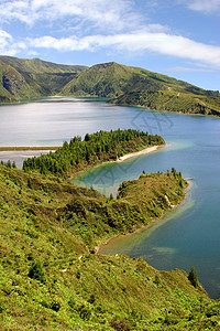 湖气候生态梦幻绿色天气石头地平线天空山脉蓝色图片